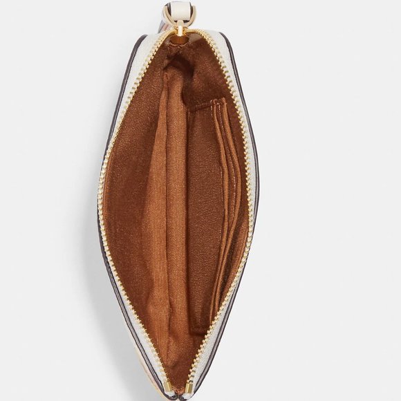 🌸 Coach Corner Zip Wristlet With Floral Cluster Print Gold/Chalk Multi - Picture 4 of 10